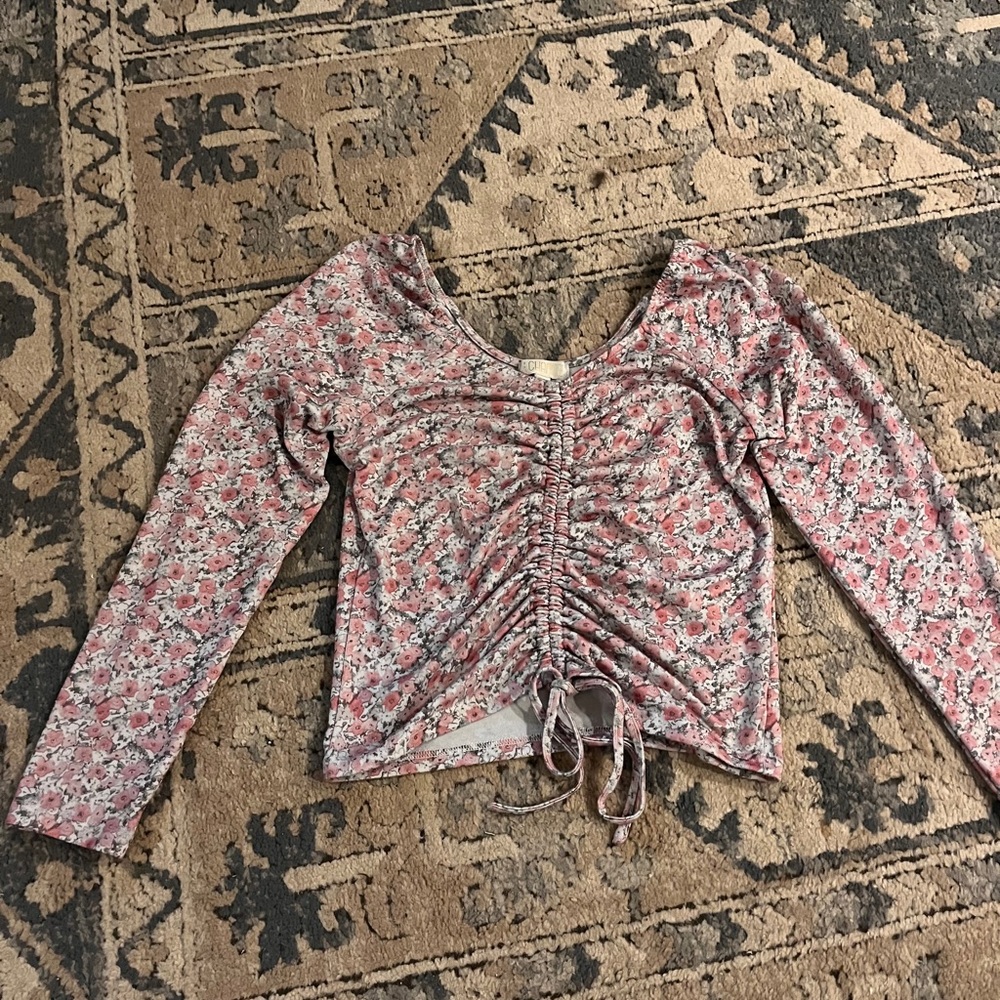 floral long sleeve crop top worn once